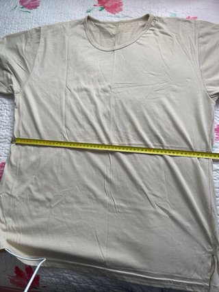 Camiseta básica hombre beige