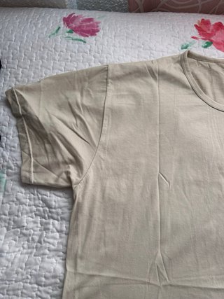Camiseta básica hombre beige