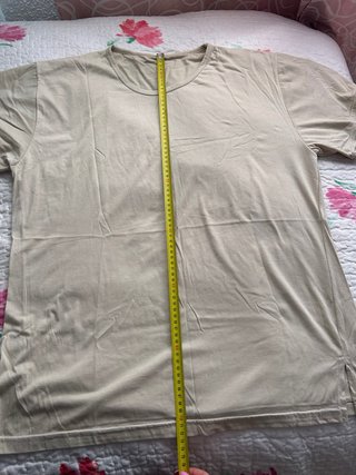 Camiseta básica hombre beige