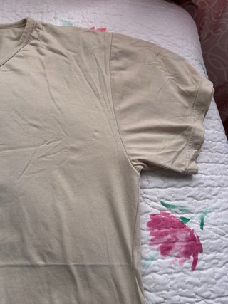 Camiseta básica hombre beige