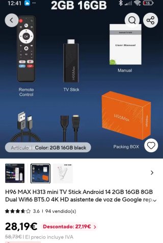 TV Stick Android H96Max