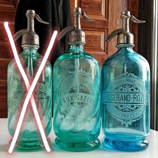 ✅ 3 Sifones de Colección. Gravado en Ácido. s. XX