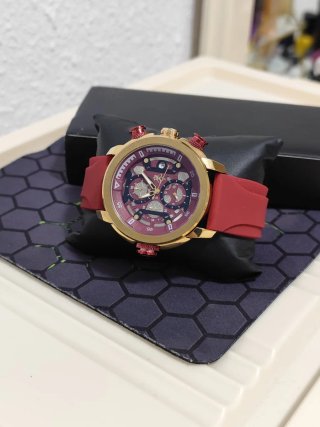 Reloj de Hombre Dorado y Rojo