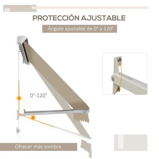Toldo Retráctil Exterior Aluminio Beige