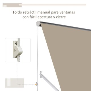 Toldo Retráctil Exterior Aluminio Beige