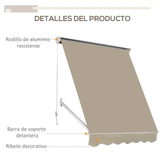 Toldo Retráctil Exterior Aluminio Beige