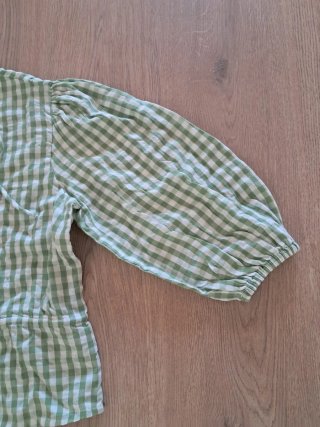 Blusa Vichy Verde y Blanca Talla S