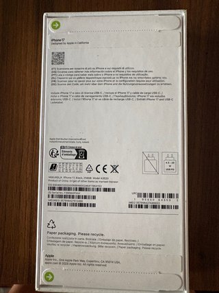 iPhone 17 de 256GB Negro Sin Abrir