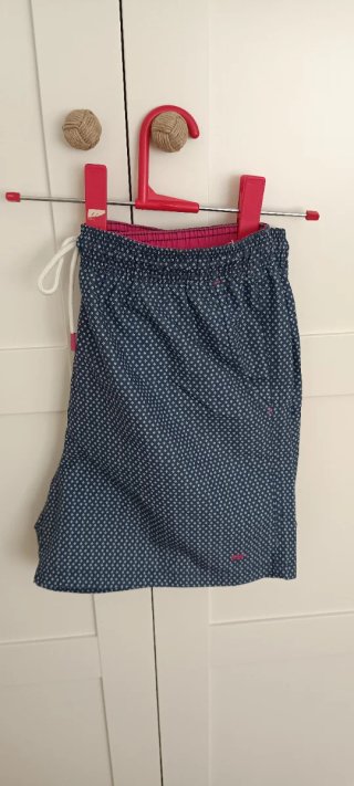 Bañador hombre azul con detalles rosa
