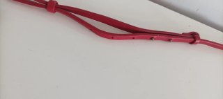 Bolso bandolera  de piel rojo lunares beige Cath K