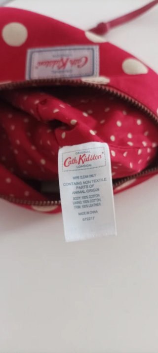 Bolso bandolera  de piel rojo lunares beige Cath K