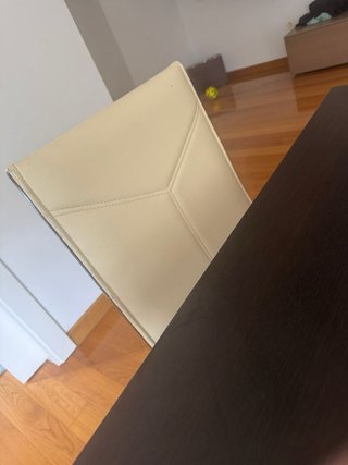 4 Sillas Comedor Piel y Metal