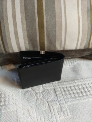 Portafoglio in pelle nera Privata per uomo