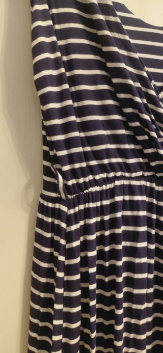 Vestido largo rayas azul y blanco