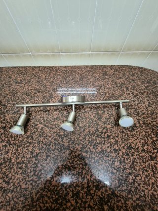 Regleta LED 3 focos acero inoxidable
