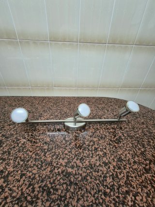 Regleta LED 3 focos acero inoxidable