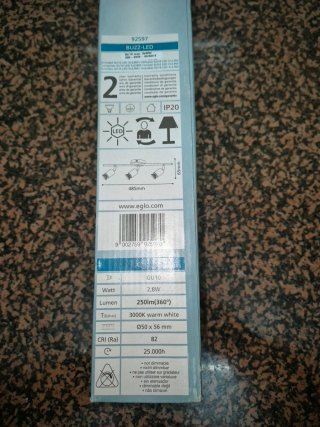 Regleta LED 3 focos acero inoxidable