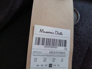 Abrigo Massimo Dutti Negro Nuevo Talla M