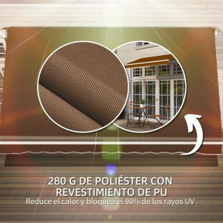 Toldo Marrón Brazo Articulado y Manivela