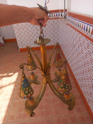 Lámpara forja artesanal única