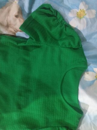 Camiseta verde manga abullonada