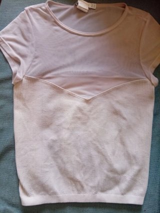 Top Stradivarius XS Malla Transparente