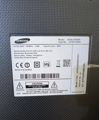 Televisor Samsung pantalla curvada UE48JU6000K