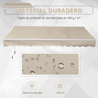 Toldo Balcón Manual Beige 395x245 cm
