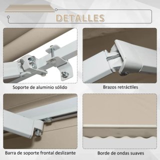 Toldo Balcón Manual Beige 395x245 cm
