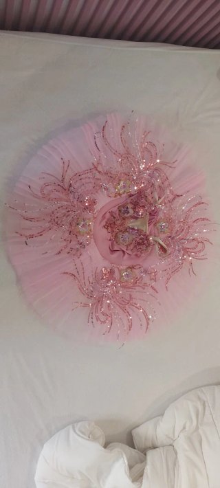 Vestido de ballet rosa con lentejuelas