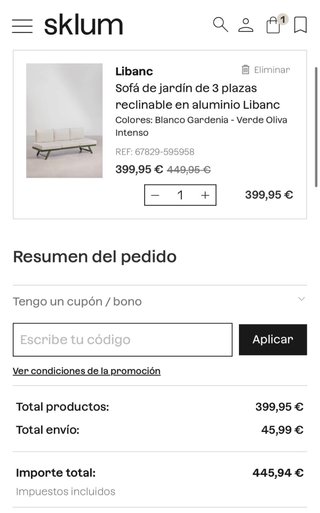 Sofá de jardín Sklum NUEVO