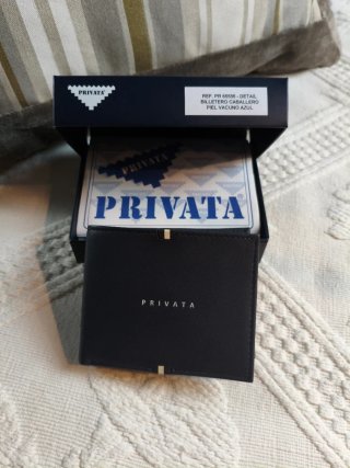 Portafoglio uomo Privata in pelle di vitello blu