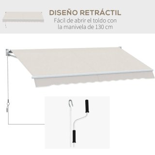 Toldo de Pared Aluminio y Polié Beige