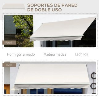 Toldo de Pared Aluminio y Polié Beige