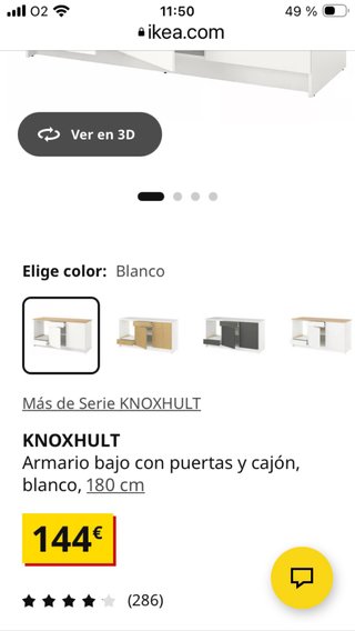 Mueble de Cocina Ikea Blanco knoxhult