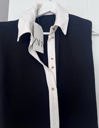 Vestido Zara Negro y Blanco