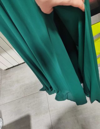 Vestido largo verde .
