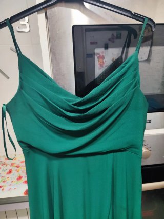 Vestido largo verde .