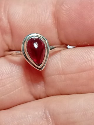 Anillo Plata Ley granate