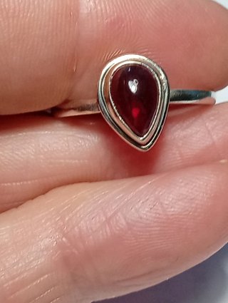 Anillo Plata Ley granate