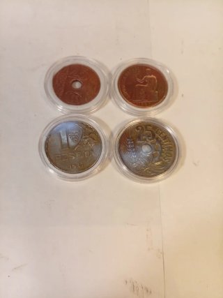 Lote 9 monedas A.XIII, II República, E.Español.
