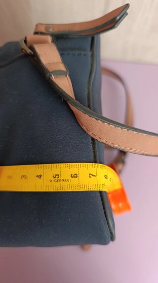 Bolso bandolera azul y rosa palo