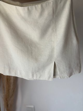 Conjunto lino beige blazer y falda