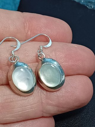 Pendientes Plata Ley coral y nacar