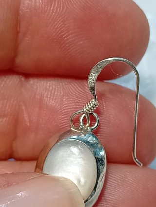 Pendientes Plata Ley coral y nacar