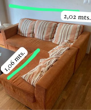 Sofá modular naranja 2,02m x 1,06m