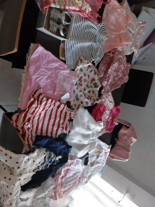 Lote 16 vestidos bebé niña 3-6m y zapatitos.