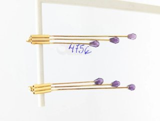 Pendientes Oro 18k con Cristales Morados