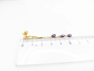 Pendientes Oro 18k con Cristales Morados