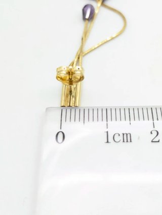 Pendientes Oro 18k con Cristales Morados